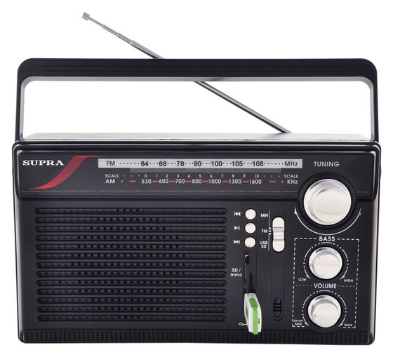 Радиоприемник Supra ST-33U черный USB SD