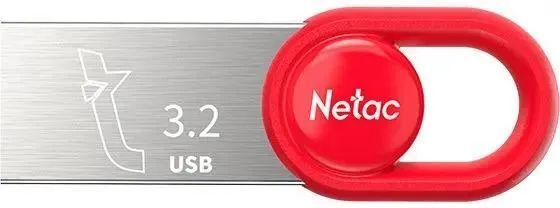Флеш диск 64Gb Netac UM2 (NT03UM2N-064G-32RE) USB3.2 серебристый/красный