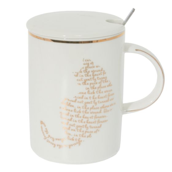 Кружка с крышкой и ложкой, 400 мл, L11,5 W8 H11,5 см, 4в.