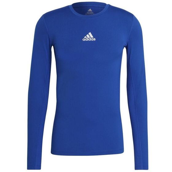 Мужской лонгслив спортивный синий с логотипом adidas Techfit LS Top M GU7335