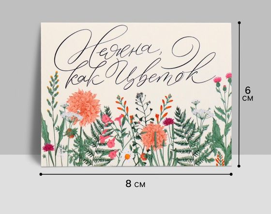 !Открытка-мини 10 штук дизайн микс 8 х 6см