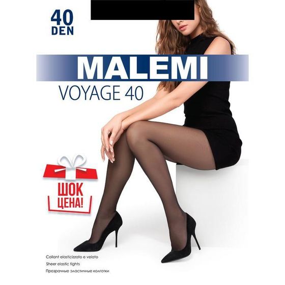 Колготки женские капроновые, MALEMI Voyage 40 ден, цвет лёгкий загар (melon), размер 2