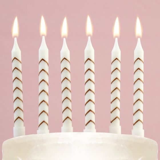 Свечи в торт &quot;С Днем рождения&quot;, узоры, 6 шт