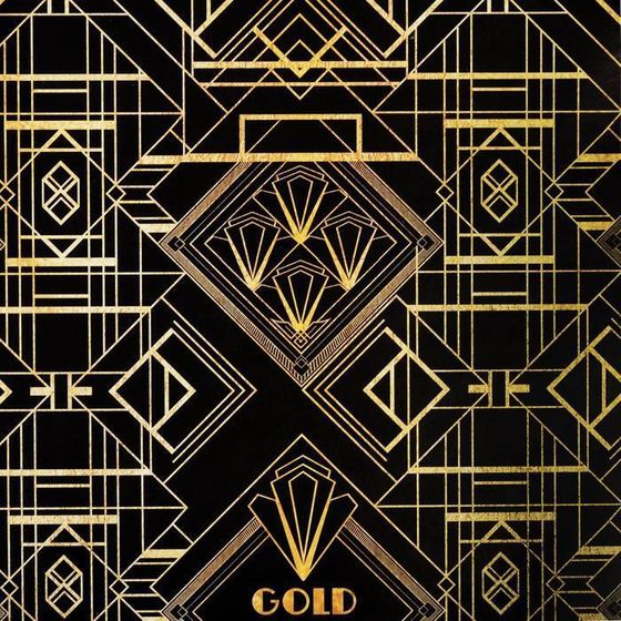 !Бумага упаковочная 2 листа глянцевая «Gold present», 70 × 100 см