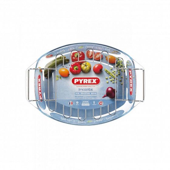Блюдо Pyrex Irresistible 39х27см овальное с решеткой