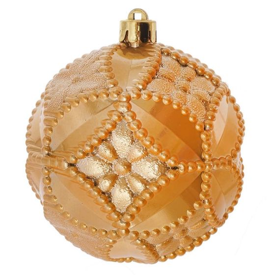 Набор из 2шт Украшение новогоднее Шар "Золотой орнамент", D 10 см, L19,5 W10 H10 см