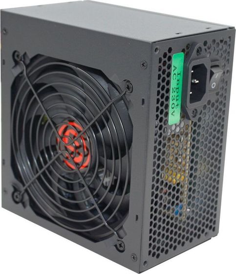 Блок питания 500W ATX Ginzzu CB500 12см black,24+4p,PCI-E, 4*SATA, 3*IDE,оплетка MB, кабель питания