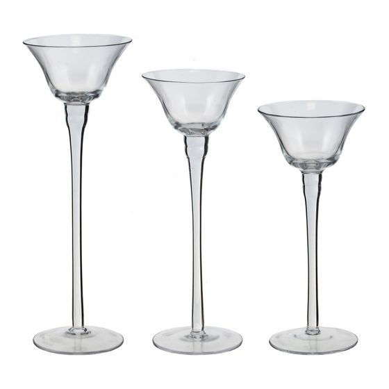 Набор из 3-х подсвечников, L22,5 W12 H32,5 см