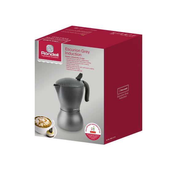 Кофеварка гейзерная Rondell Escurion Grey Induction RDA-1274 (GY) серый