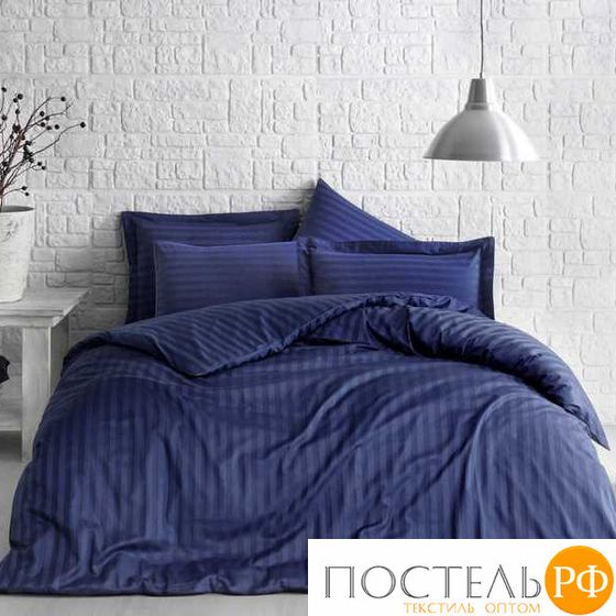 NT755KMAV3 Комплект постельного белья Tivolyo home JACQUARD BANDED синий семейный