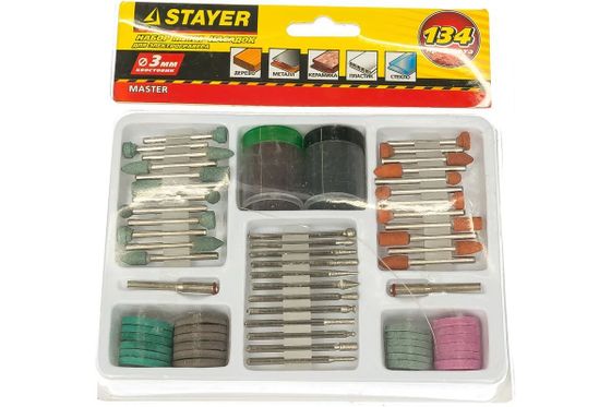 Набор насадок Stayer 29905-H134  (упак.:134шт) для граферов