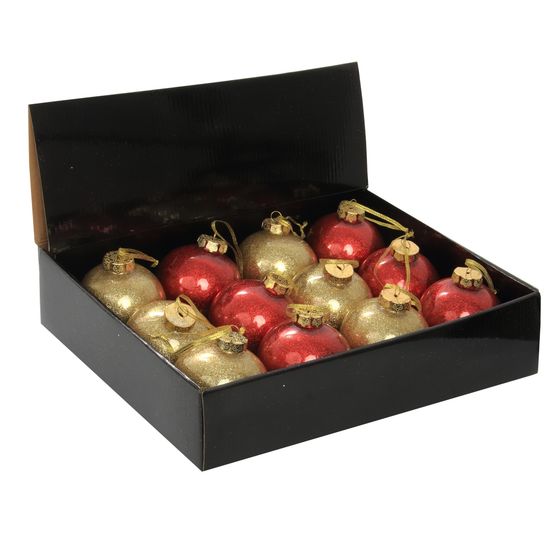 Набор из 12шт, Украшение новогоднее Шар "Счастливый день", D8 см, L35 W27 H8 см