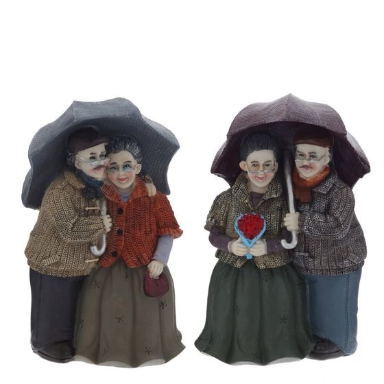 Фигурка декоративная "Бабушка с дедушкой", L12 W9,5 H18,5 см, 2в.