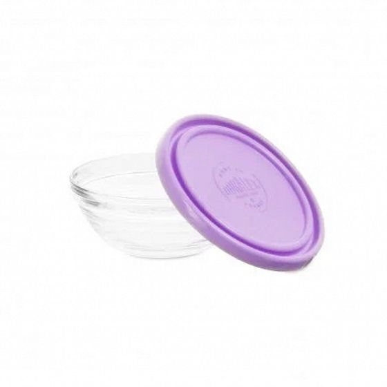 Салатник FRESHBOX 310мл 12см круглый с фиолетовой крышкой