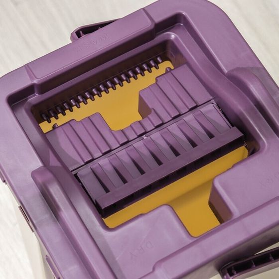 !Швабра с отжимом и ведро: ведро с отсеками для полоскания и отжима 10 л, швабра плоская, запасная насадка из микрофибры