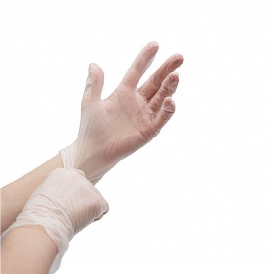 Перчатки виниловые PROTECT S, 100шт