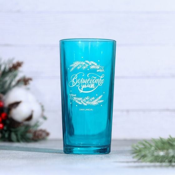 !09 Стакан цветной «Волшебство зимы», 230 мл