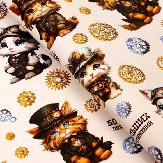 Бумага упаковочная 4 листа глянцевая &quot;Больших достижений&quot;, 100 х 70 см