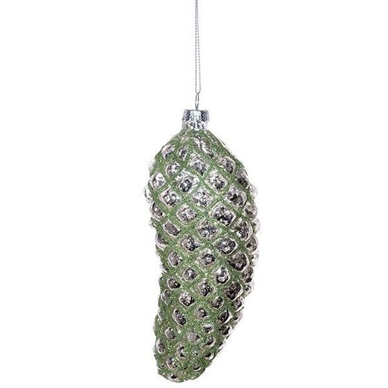 !09 Украшение новогоднее "Шишка", L6,5 W6 H16 см