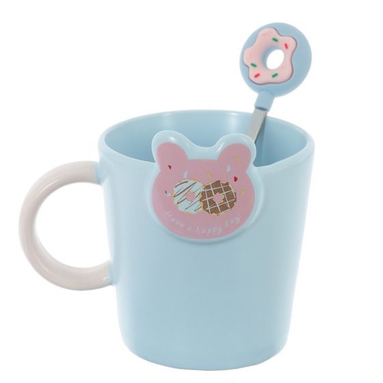 Кружка с ложкой, 350 мл, L12 W9,5 H11 см