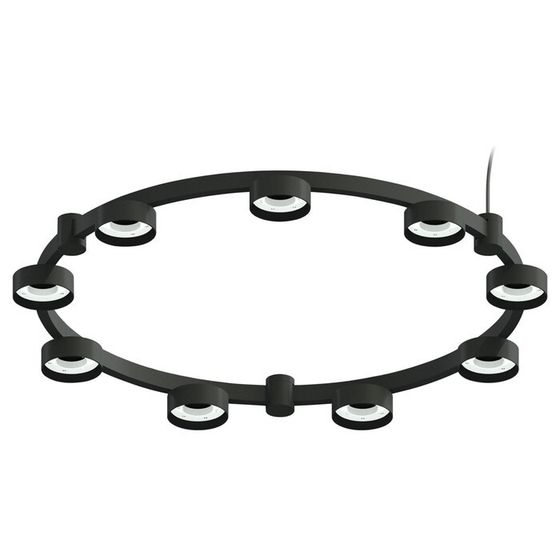 Корпус светильника Techno Ring подвесной для насадок D85 Ambrella light, DIY Spot, C9242, 9хGX53, цвет чёрный песок