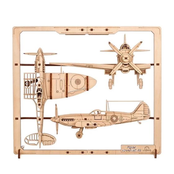 UGEARS Истребитель 2.5D Пазл Деревянная Механическая Модель