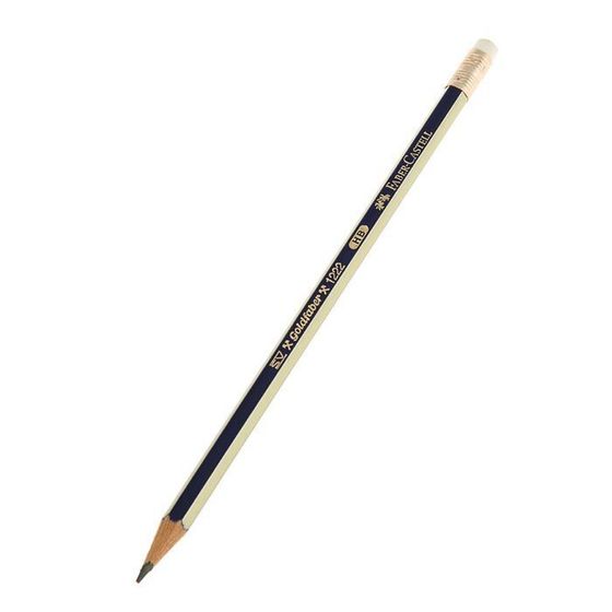 !Карандаш чёрнографитный 4 штуки Faber-Castell профессиональный, Goldfaber 1222 HB, с ластиком