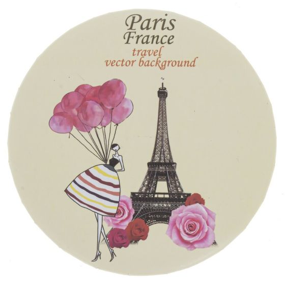 Зеркало карманное, Д7 Ш7 В1 см, 6в.