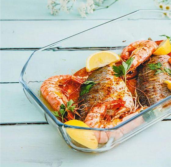 Pyrex Форма для запекания 3.2л + прихватки абрикос