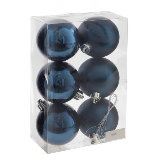 Набор из 6шт Украшение новогоднее "Шар", D 6 см, L6 W6 H7 см