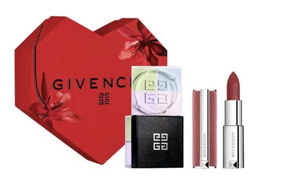 GIVENCHY Enduring Love Long-Lasting Makeup Limited Edition Gift Boxes Quad Grid Loose Powder+Forbidden Lipstick