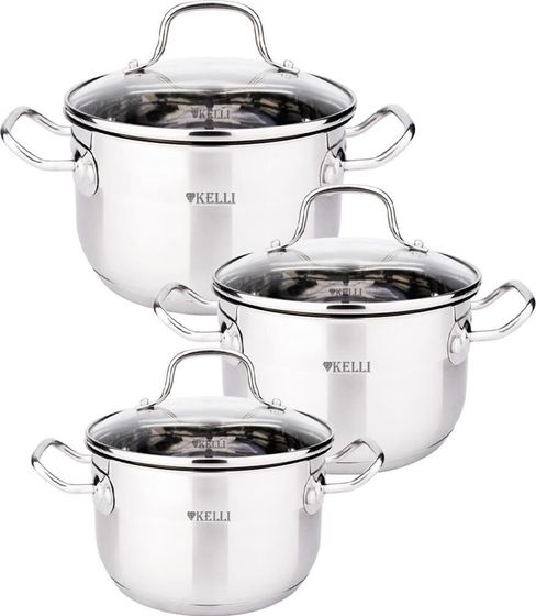 Набор посуды Kelli KL-4729 6пр серебристый