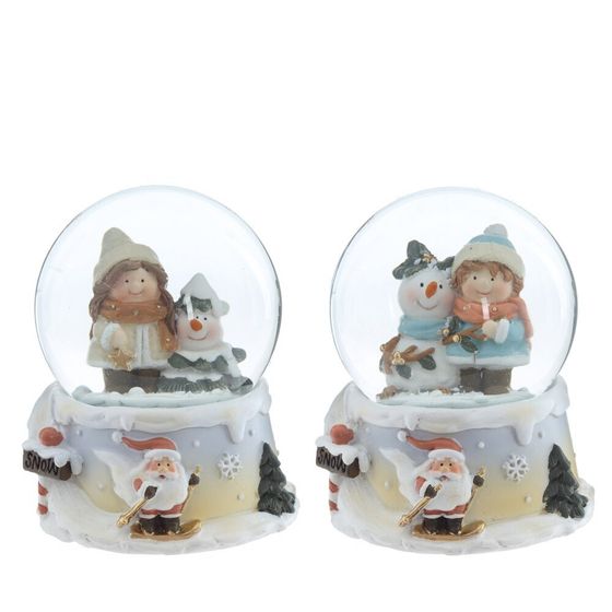 Фигурка декоративная &quot;Дети&quot; в стекл шаре, L7 W6,5 H8,5 см, 2в.