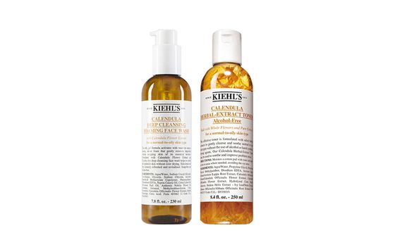 Kiehls Calendula Herbal Extract Alcohol-Free Toner+Calendula Deep Cleansing Foaming Face Wash