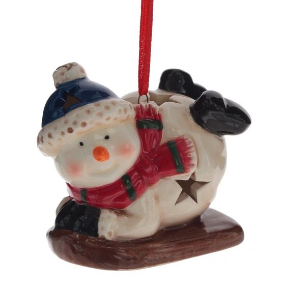 Украшение новогоднее &quot;Снеговик&quot; с подсветкой 2, L7 W5 H7 см, 2в.