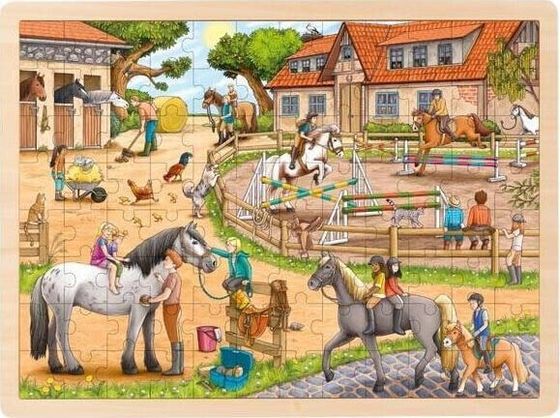 Goki Puzzle Szkółka Jeździecka, 96 el.