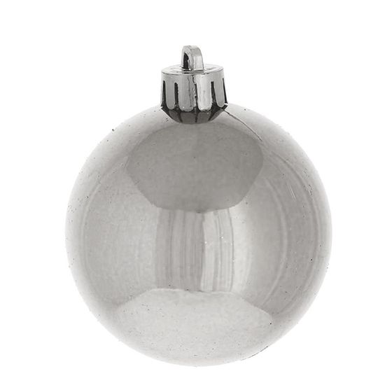Набор из 6шт Украшение новогоднее Шар &quot;Вензель серебристый&quot;, D6 см, L11,5 W6 H17,5 см