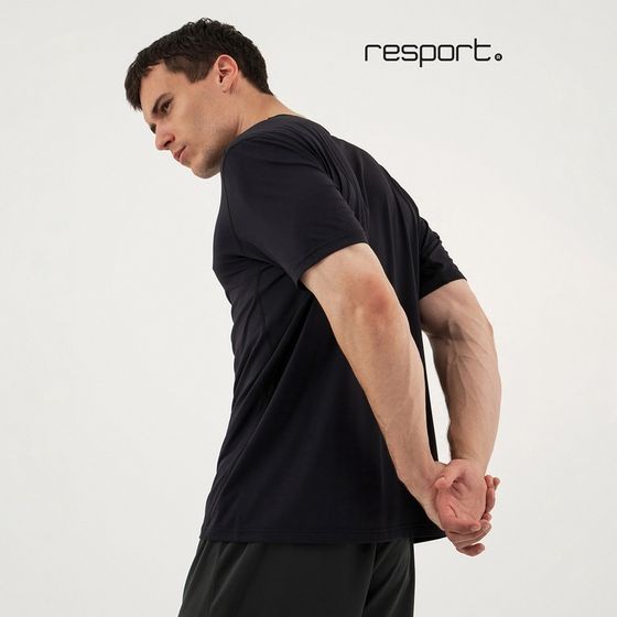 Футболка мужская Resport, р. 54, цвет чёрный, базовая, со вставками