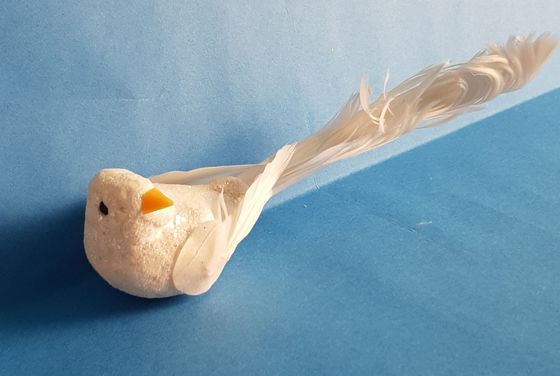 !НАБОР 3 ШТУКИ - ЕЛОЧНАЯ ИГРУШКА НА КЛИПЕ &quot;BIRD OF PARADISE&quot; , ПТИЧКА, цвет белый