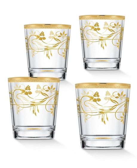 4 Piece Rosalia Flower Double Old Fashion Set