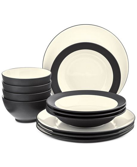 Colorwave Coupe 12-Piece Dinnerware Set, Service for 4