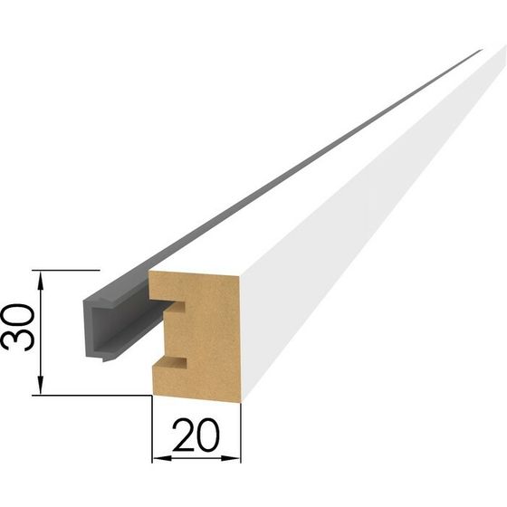 Интерьерная рейка МДФ Милана Белый, 2700х30х20 мм