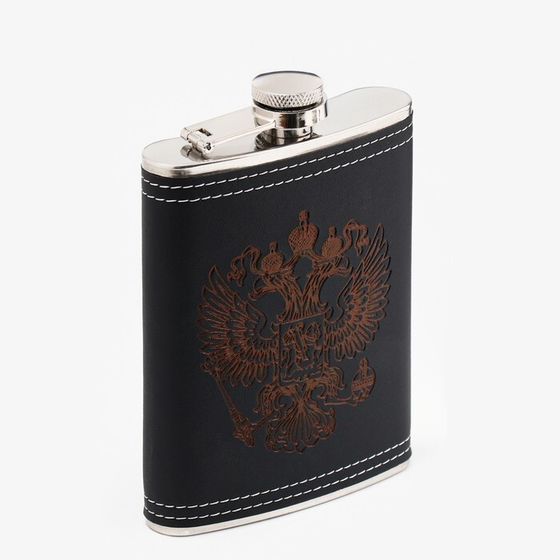 Фляжка «Герб», нержавеющая сталь, 240 мл, 8 oz