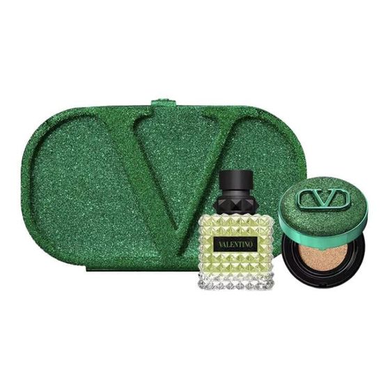 Valentino Indulge In Green Fragrance Air Cushion Box Makeup Sets Natural Correcting Skin Tone Two-Piece Set