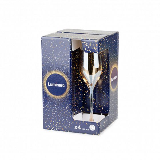 Набор бокалов для шампанского Золотой мед 160мл 4шт