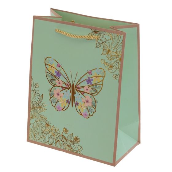 Пакет подарочный (бумага 210г/м2, блок 12шт), L18 W10 H23 см, 4в.