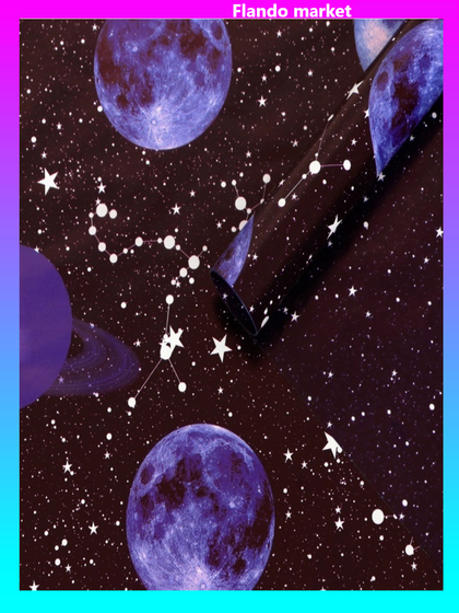 Бумага упаковочная 4 листа глянцевая двусторонняя "Космос", 100 х 70 см