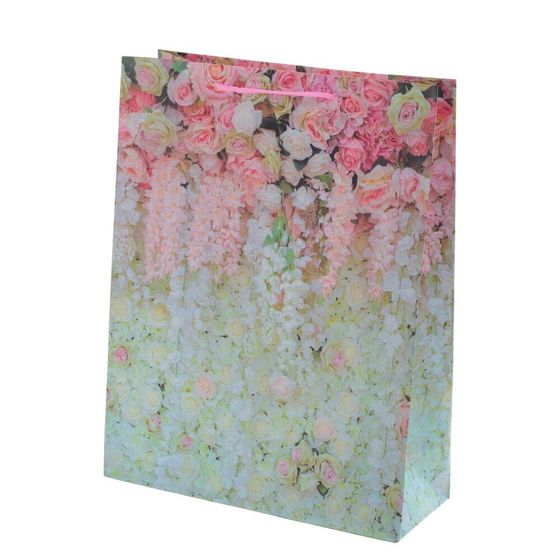 Пакет подарочный (бумага, плотность 210г/м2, блок микс 12шт), L26 W10 H32 см, 4в.