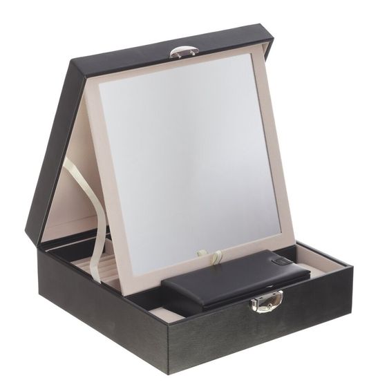 Шкатулка для украшений и часов с дорожным футляром, Д25 Ш25 В8,5 см