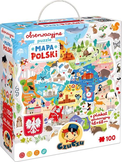 Czuczu CzuCzu Obserwacyjne puzzle Mapa Polski 100 elementów